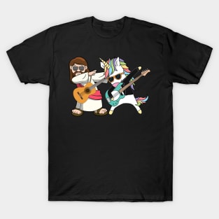 Guitar Jesus With Unicorn Dabbing T-Shirt